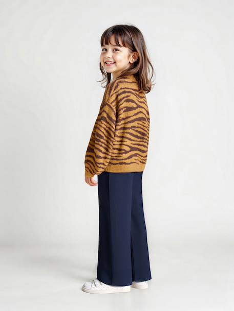 Legging fille large doublé maille polaire marine+vert émeraude - vertbaudet enfant 