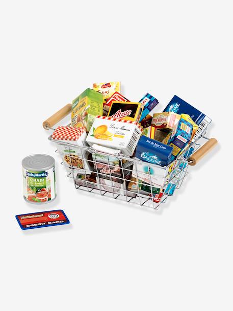 Boodschappenmand gevuld met namaakdozen van merkproducten. meerkleurig - vertbaudet enfant 