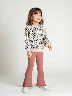 -Ensemble sweat imprimé et legging flare fille