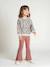 Set met sweater met print en uitlopende legging voor meisjes marineblauw+rozenhout - vertbaudet enfant 