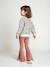 Ensemble sweat imprimé et legging flare fille bois de rose+marine - vertbaudet enfant 