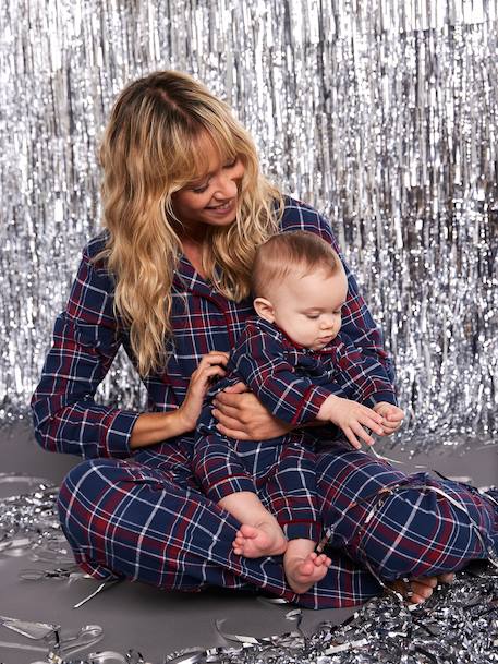 Pyjama bébé noël en flanelle capsule famille bordeaux - vertbaudet enfant 