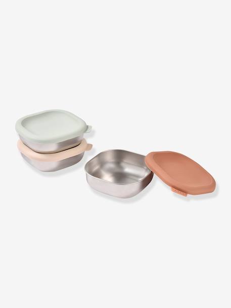 Set van 3 inox maaltijdkoffers beige - vertbaudet enfant 