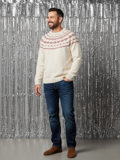Vêtements de grossesse-Pull jacquard homme noël capsule famille