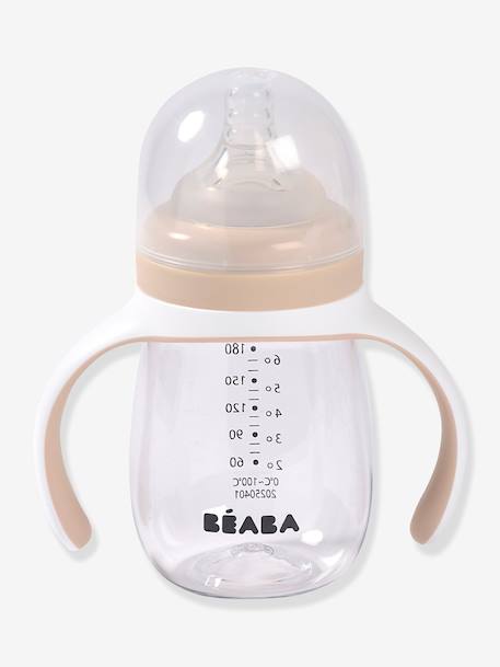 Biberon d'apprentissage 2 en 1 (210 ml) beige+ROSE+vert sauge - vertbaudet enfant 