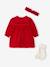 Ensemble naissance 3 pièces Noël robe + bandeau + collants rouge - vertbaudet enfant 