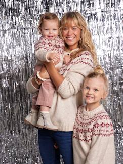 Vêtements de grossesse-Pull, gilet-Pull femme jacquard noël capsule famille Noël