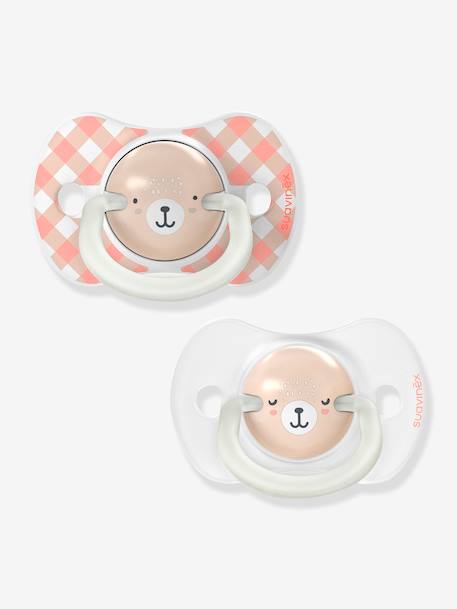 Lot de 2 sucettes avec tétine symétrique SX Pro Night&Day rose - vertbaudet enfant 