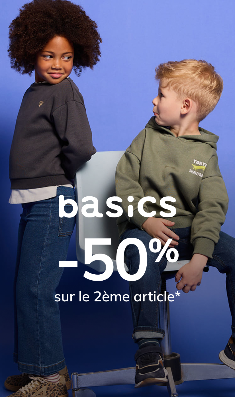 Basics: -50% sur le 2ème article*