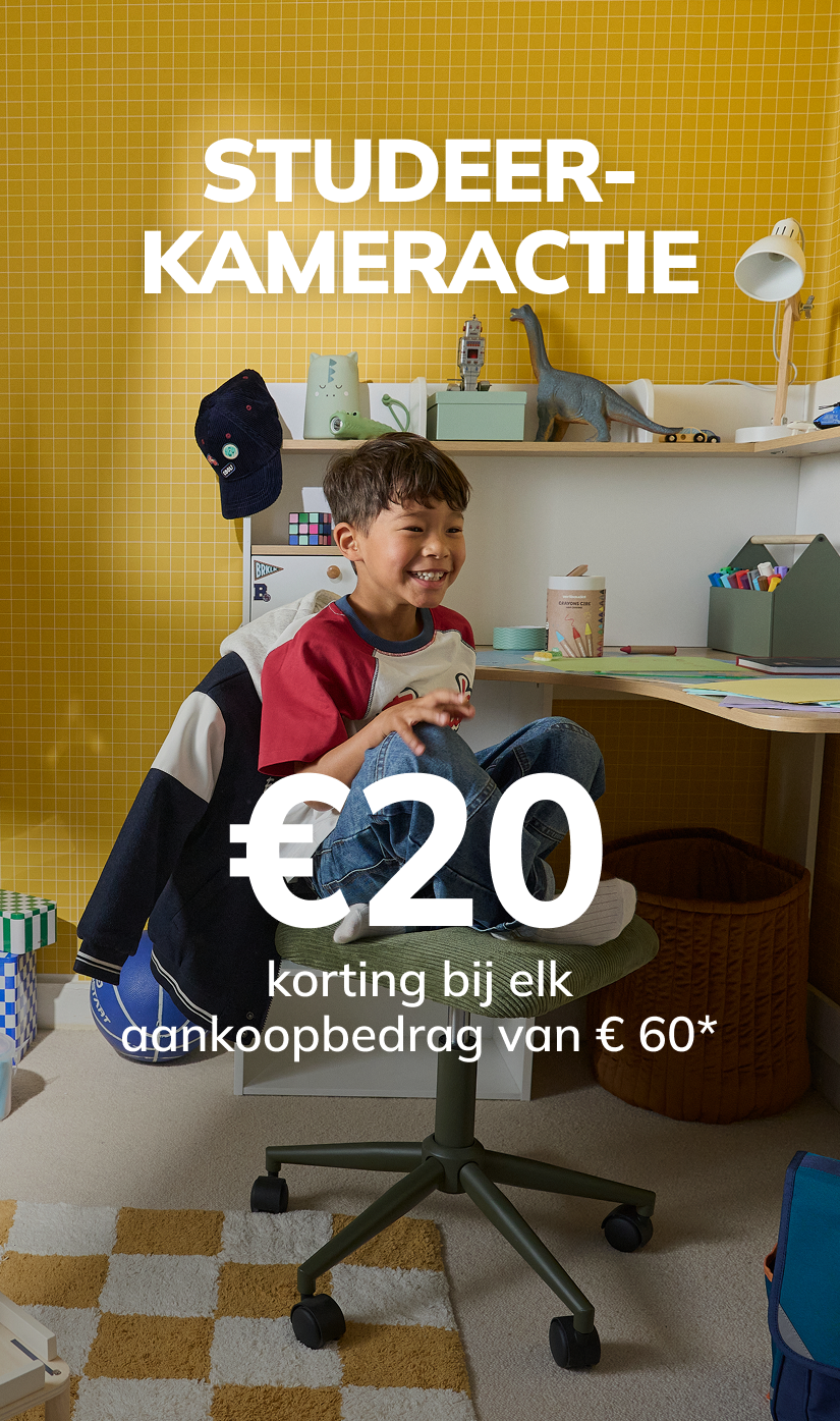 Studeerkameractie: € 20 korting bij elk aankoopbedrag van € 60*