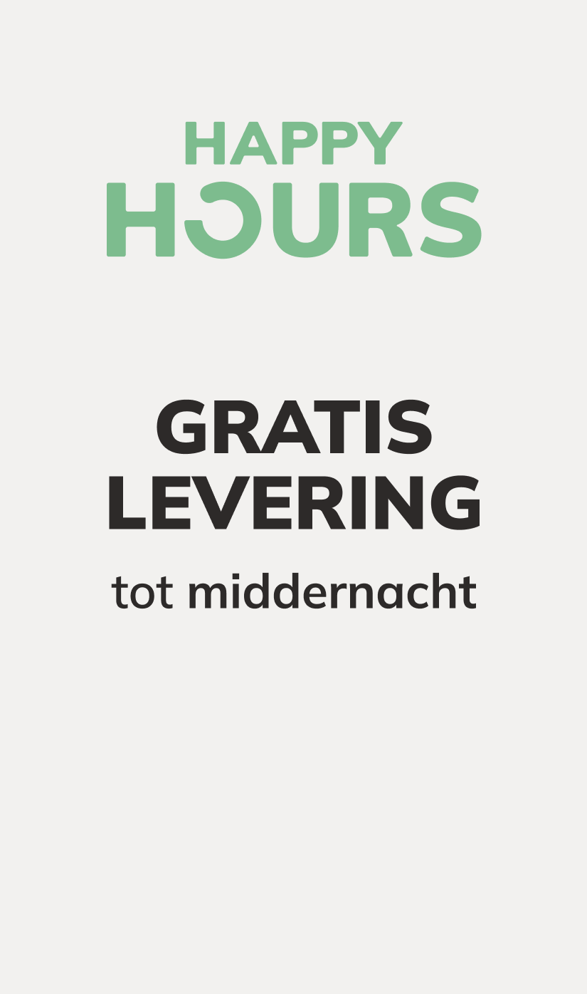 Happy Hours: GRATIS levering tot middernacht