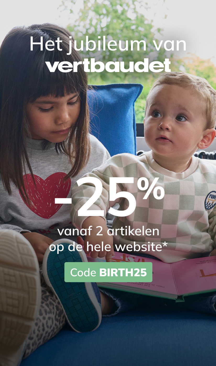 Het jubileum van Vertbaudet: -25% vanaf 2 artikelen op de hele website*.  Code : BIRTH25